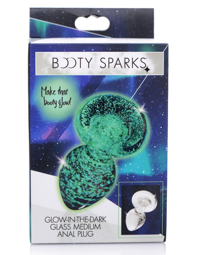 Plug phosphorescent en verre Glow M 8 x 3.4cm