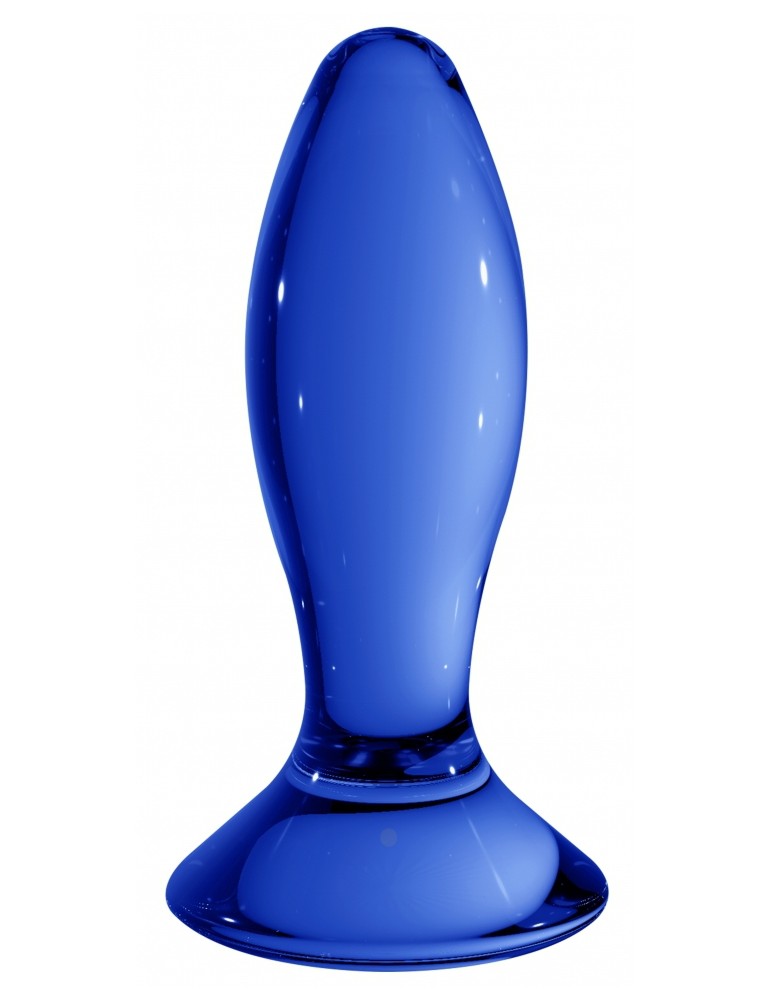 Plug en verre Follower Bleu 9 x 3.5cm Plug en verre Follower Bleu 9 x 3.5cm