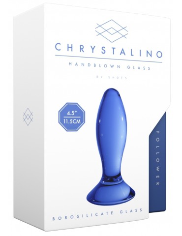 Plug en verre Follower Bleu 9 x 3.5cm 2