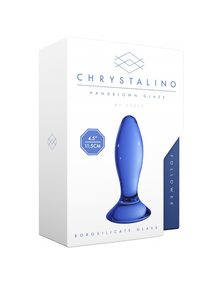 Plug en verre Follower Bleu 9 x 3.5cm