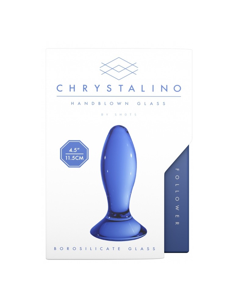 Plug en verre Follower Bleu 9 x 3.5cm