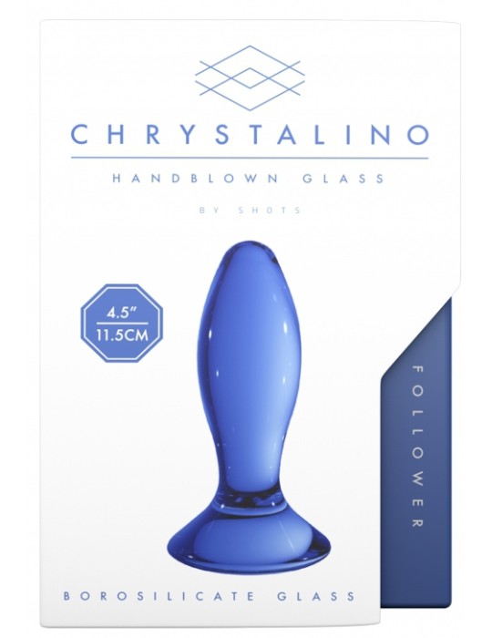 Plug en verre Follower Bleu 9 x 3.5cm