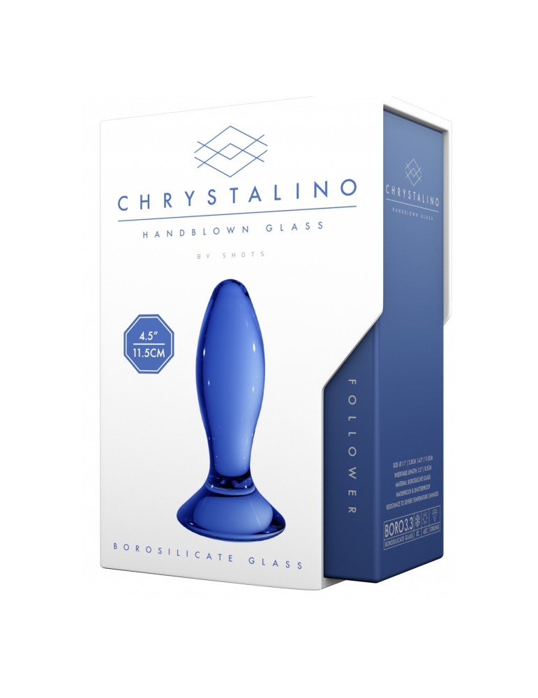 Plug en verre Follower Bleu 9 x 3.5cm