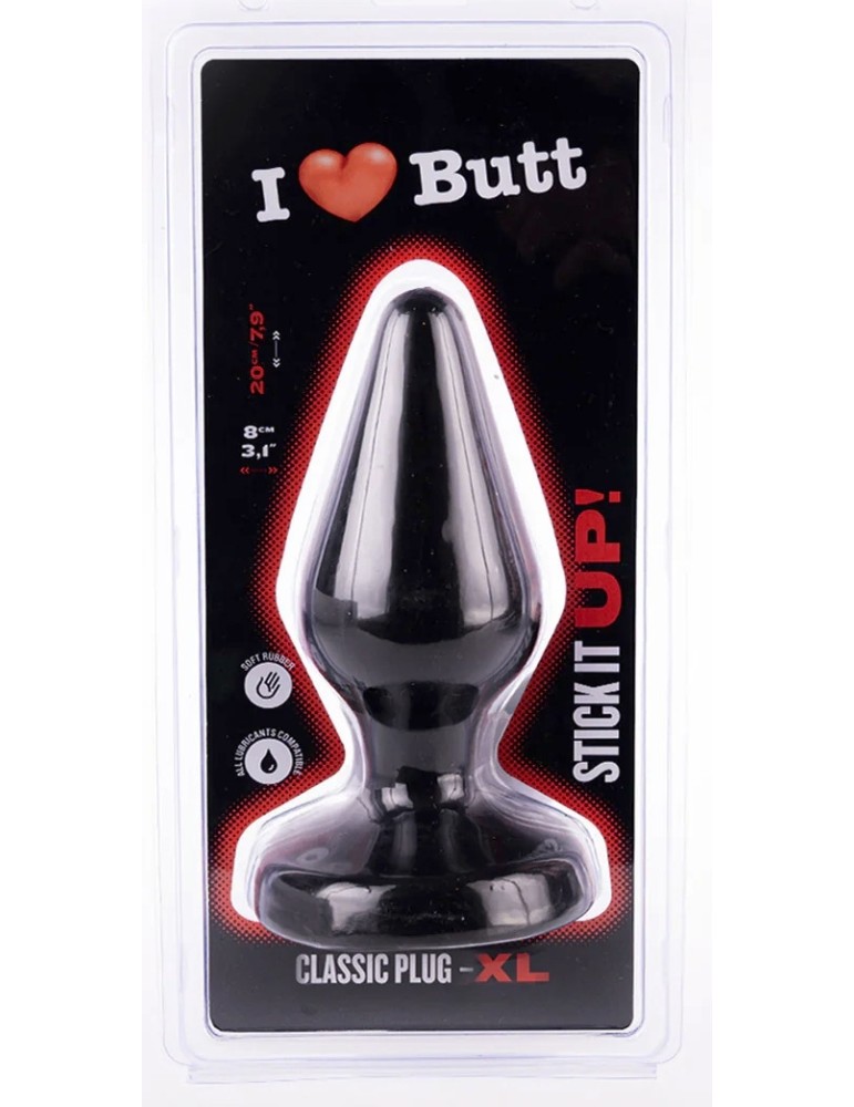 Plug Classic XL I Love Butt 17 x 7.5 cm Noir