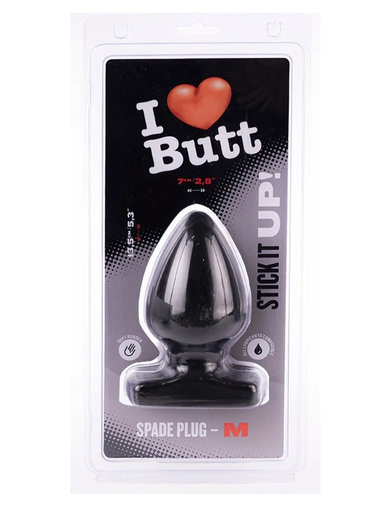Plug Spade M I Love Butt 11 x 6.7 cm Noir