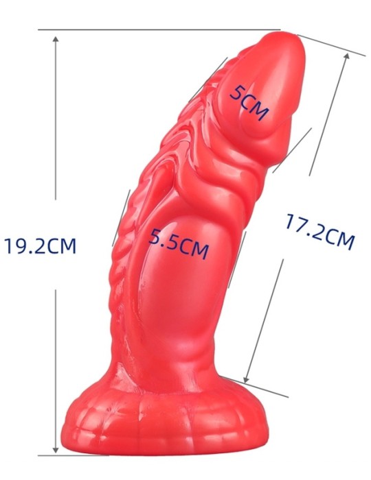 Gode Fantasy Snaky 17 x 5.5cm Rouge