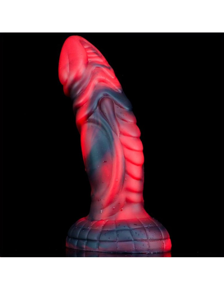 Gode monster Squax 18 x 5.5cm Noir-Rouge