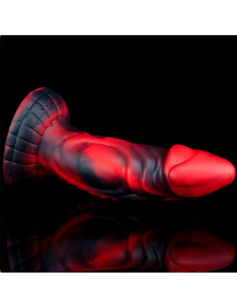 Gode monster Squax 18 x 5.5cm Noir-Rouge