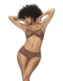 Ensemble 2 pièces, top et tanga en dentelle couleur cacao - MAL207COCO