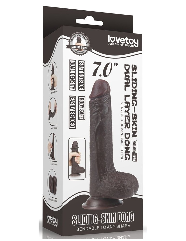 Gode Sliding Skin 13 x 3.5cm Marron