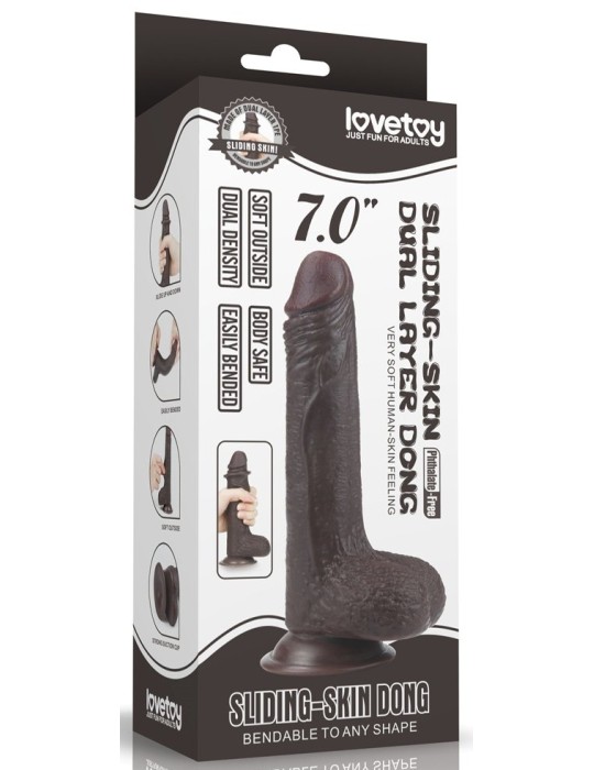 Gode Sliding Skin 13 x 3.5cm Marron