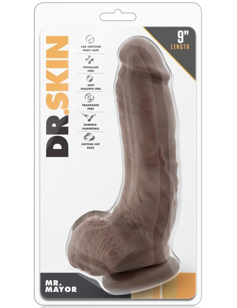 Gode réaliste Mr Mayor Dr Skin 16 x 5cm Marron