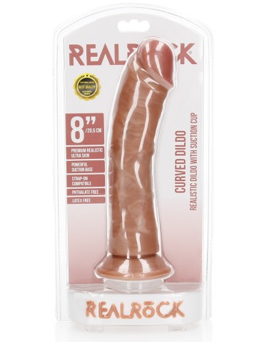 Gode réaliste Ventouse Curved RealRock 20 x 4.6cm Latino 2