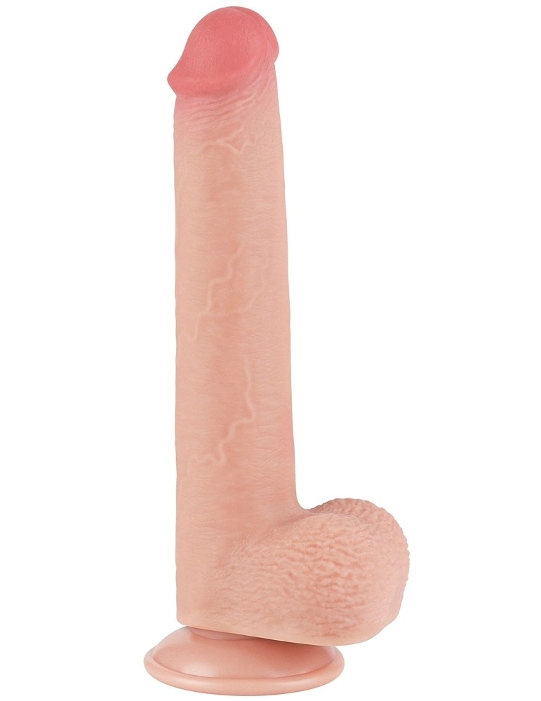 Gode avec Bourses Sliding Skin 17 x 3.5cm