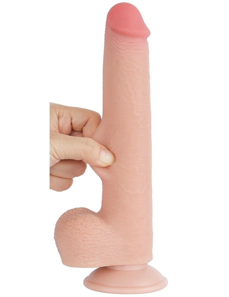 Gode avec Bourses Sliding Skin 17 x 3.5cm