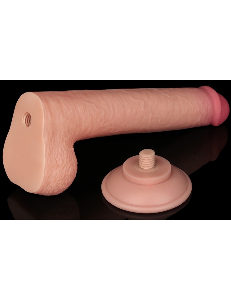 Gode avec Bourses Sliding Skin 17 x 3.5cm