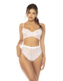 Ensemble 2 pièces blanc Emberly, soutien gorge et culotte taille haute - MAL8842WHT
