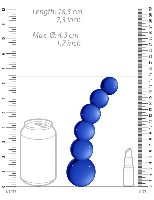 Gode en verre Planets Bleu 18 x 4.3 cm
