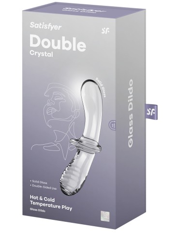Gode en verre Double Crystal 18.5 x 3.5cm Transparent 2