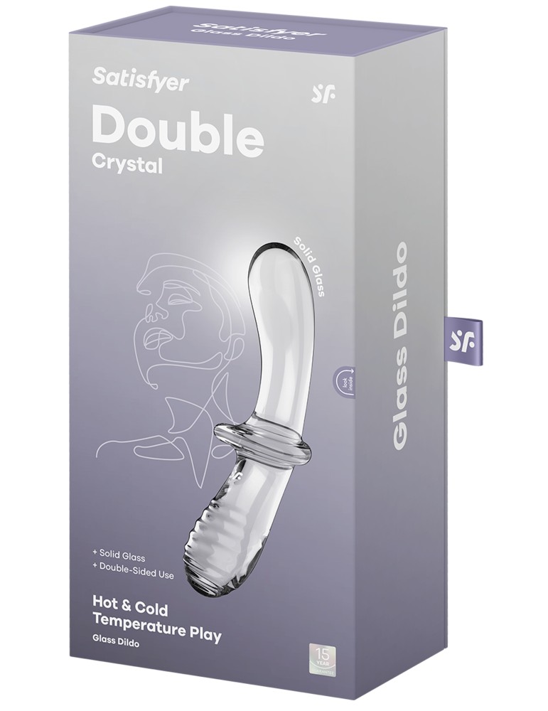 Gode en verre Double Crystal 18.5 x 3.5cm Transparent