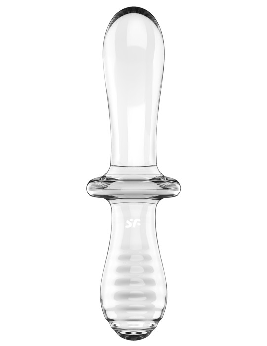 Gode en verre Double Crystal 18.5 x 3.5cm Transparent