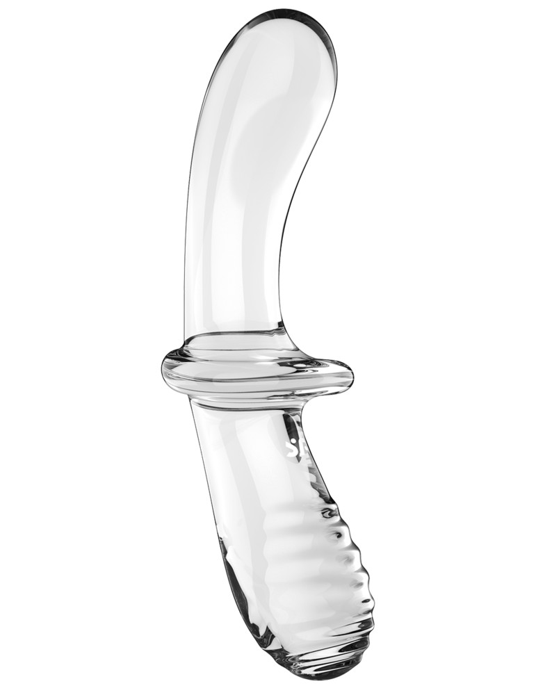 Gode en verre Double Crystal 18.5 x 3.5cm Transparent