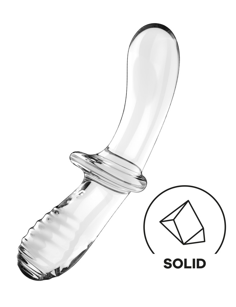 Gode en verre Double Crystal 18.5 x 3.5cm Transparent