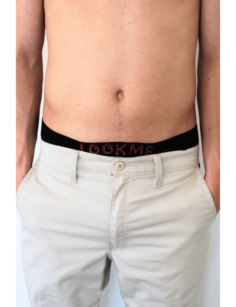 Boxer en résille imprimé léopard rouge - LM2501-67RED