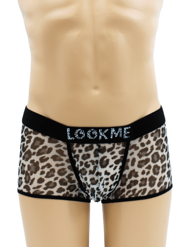 Boxer en résille imprimé léopard gris - LM2501-67GREY 2