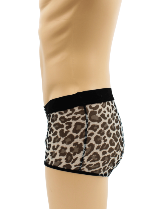 Boxer en résille imprimé léopard gris - LM2501-67GREY