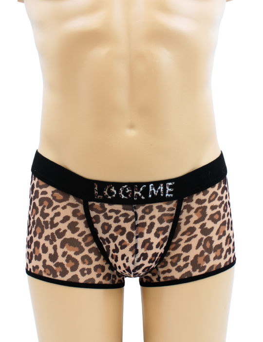 Boxer en résille imprimé léopard - LM2501-67LEO
