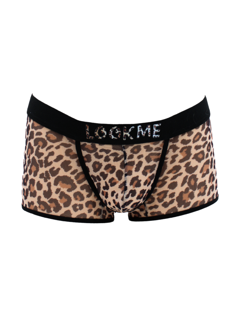 Boxer en résille imprimé léopard - LM2501-67LEO