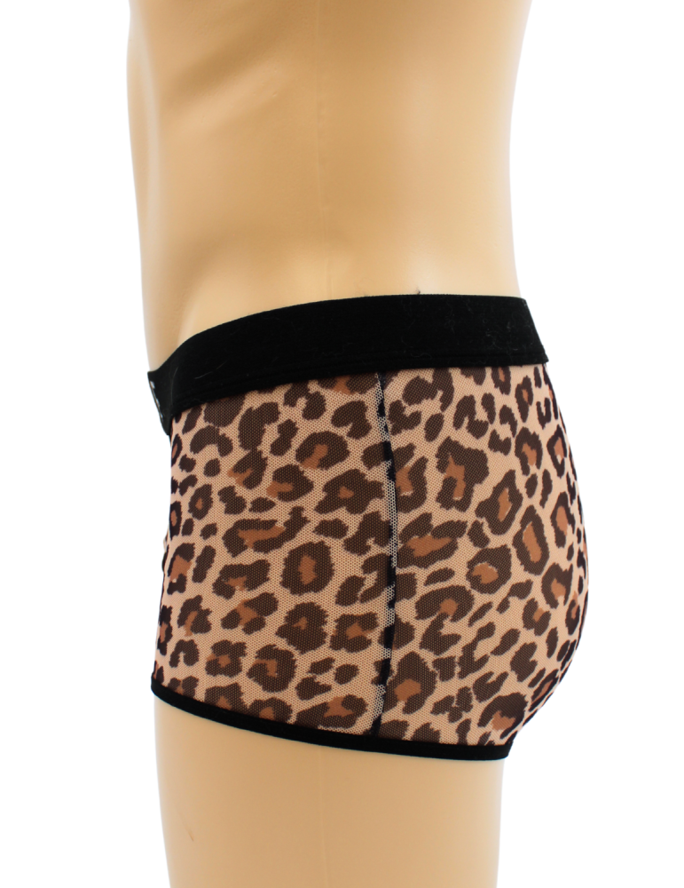 Boxer en résille imprimé léopard - LM2501-67LEO