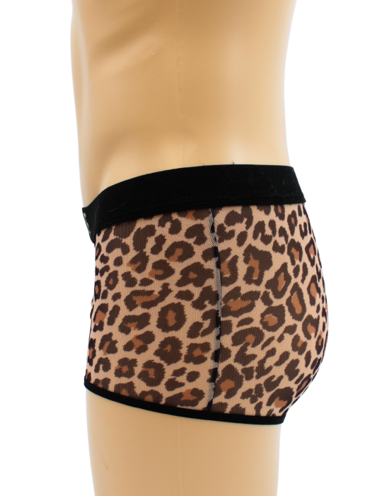 Boxer en résille imprimé léopard - LM2501-67LEO