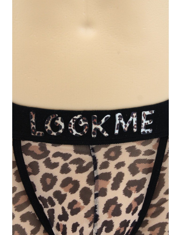 Boxer en résille imprimé léopard - LM2501-67LEO