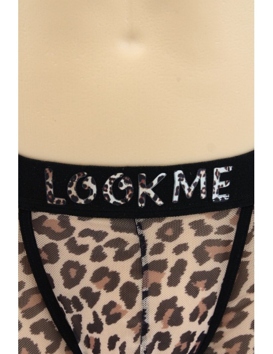 Boxer en résille imprimé léopard - LM2501-67LEO