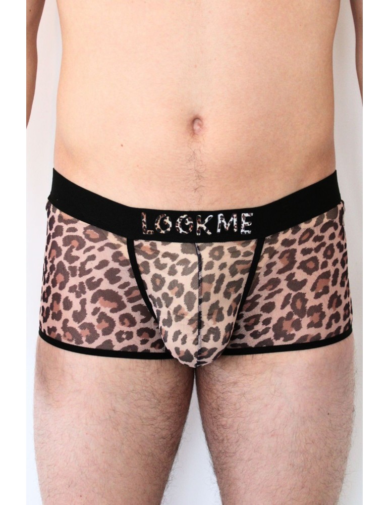 Boxer en résille imprimé léopard - LM2501-67LEO