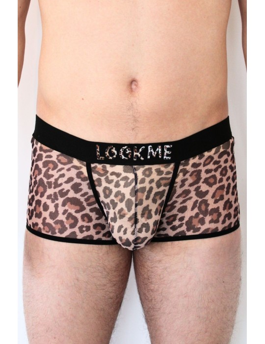 Boxer en résille imprimé léopard - LM2501-67LEO