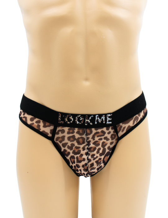 String en résille imprimé léopard - LM2501-57LEO