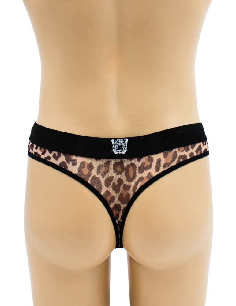 String en résille imprimé léopard - LM2501-57LEO