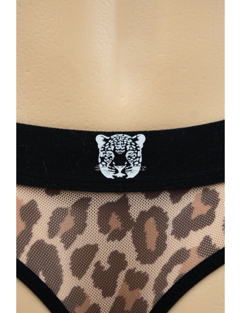 String en résille imprimé léopard - LM2501-57LEO