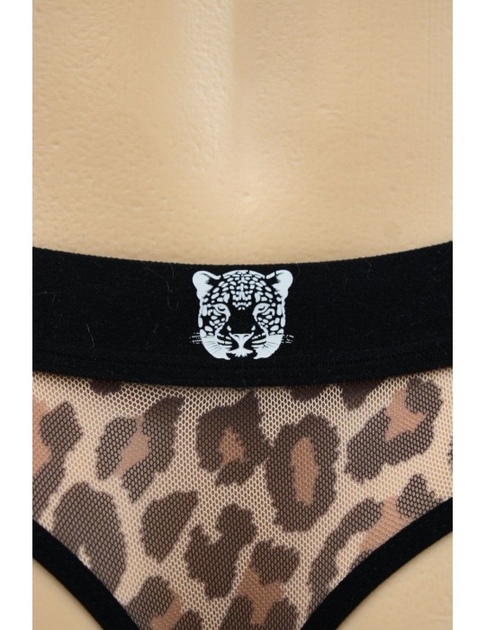 String en résille imprimé léopard - LM2501-57LEO