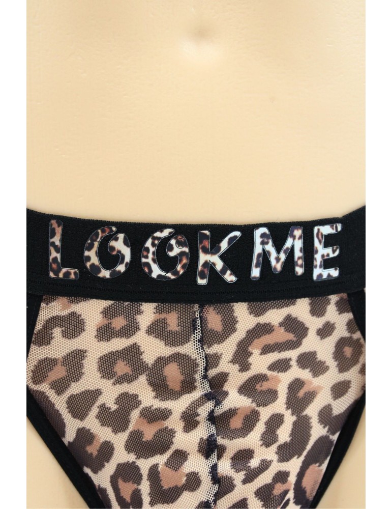 String en résille imprimé léopard - LM2501-57LEO