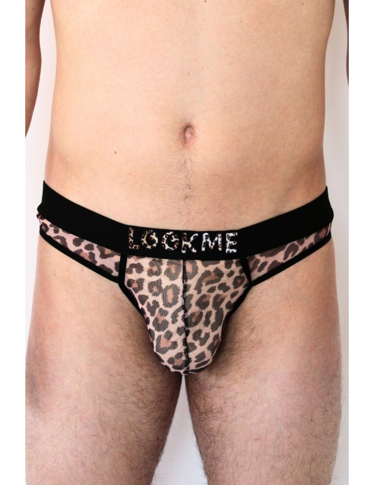 String en résille imprimé léopard - LM2501-57LEO