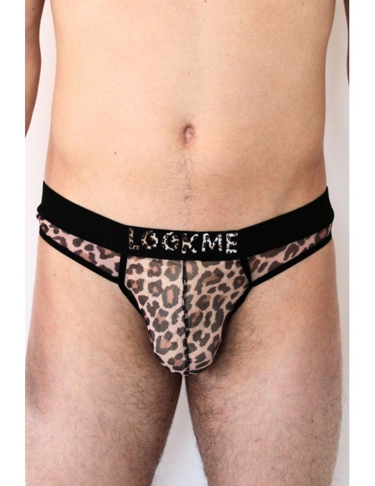 String en résille imprimé léopard - LM2501-57LEO