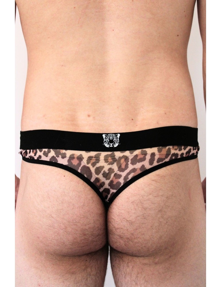 String en résille imprimé léopard - LM2501-57LEO