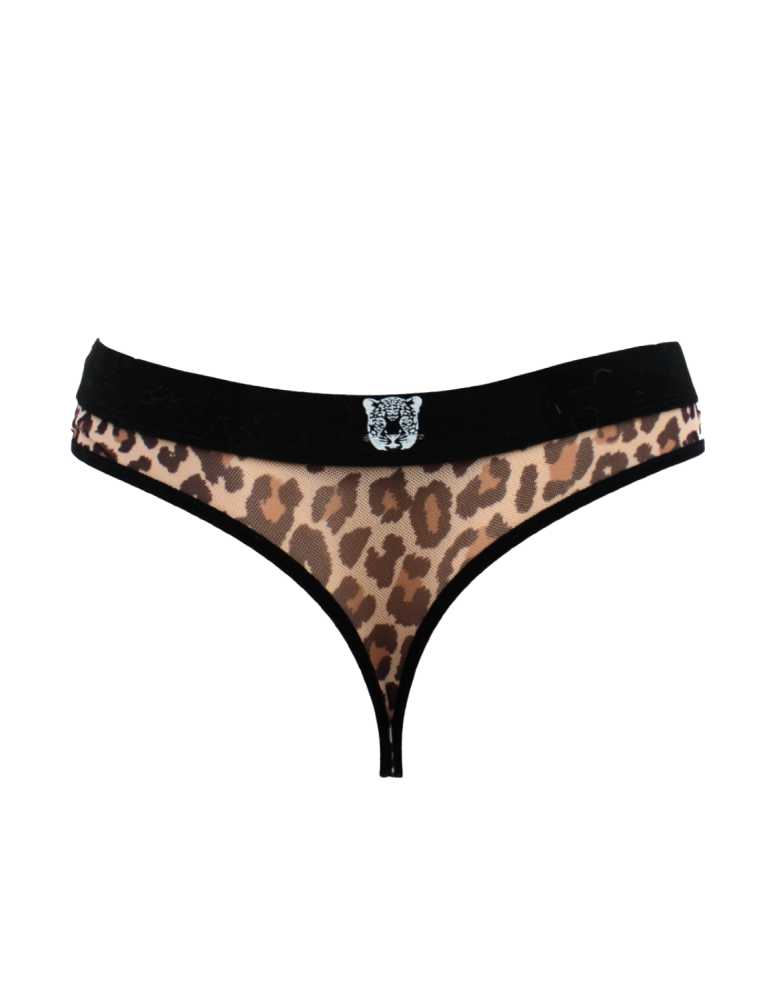 String en résille imprimé léopard - LM2501-57LEO