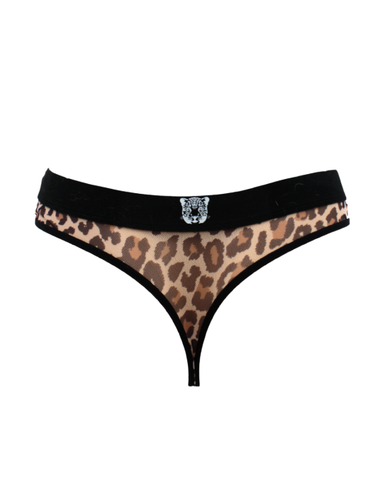 String en résille imprimé léopard - LM2501-57LEO