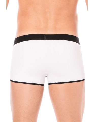 Mini-Pants blanc échancré avec zip - LM2003-68WHT 2