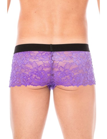 Boxer violet en dentelle délicate - LM2006-67PUR 2